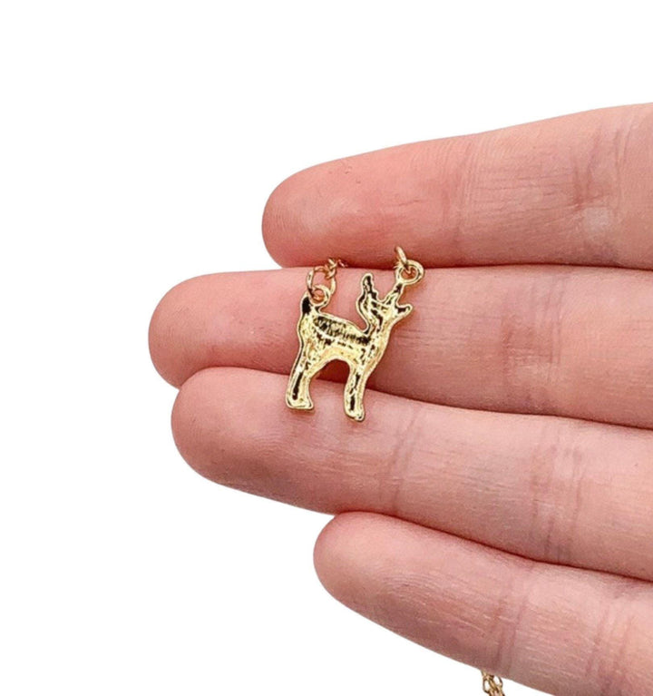 Collier cerf, bijoux nature, cadeau pour amoureux des animaux, collier renne, bijoux canadiens, collier à superposer pour les fêtes, cadeau de Noël