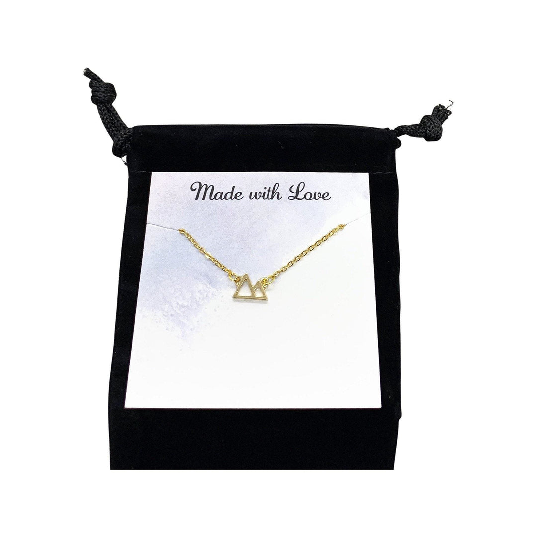 Collier Twin Peaks miniature, Collier Montagne, Bijou de voyage délicat, Cadeau de départ pour une amie, Collier minimaliste, Cadeau pour une nouvelle aventure