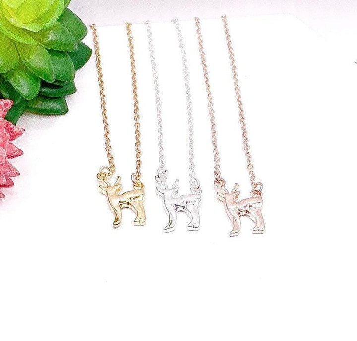 Collier cerf, bijoux nature, cadeau pour amoureux des animaux, collier renne, bijoux canadiens, collier à superposer pour les fêtes, cadeau de Noël