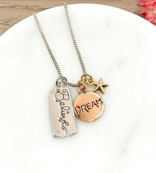 Dream Necklace, Inspirational Gift, Believe Necklace, Spiritual Necklace, Motivational Gift, Uplifting Jewelry, Gift for Friend, Christmas