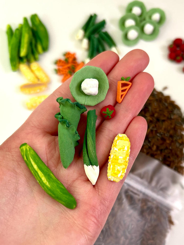 Vegetable Garden Sensory Bin Filler Mix | Brown Rice Soil | Grey Chickpea Rocks | Handpainted Pasta | Farming Soil Montessori Sensory Play