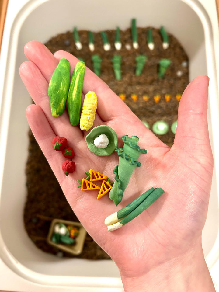 Fall Harvest Sensory Filler Mix | Vegetable Garden Theme | Rice, Chickpeas & Handpainted Pasta | Autumn Montessori Play Setup | Woodland Fun