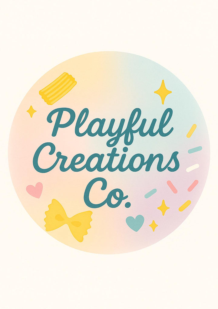 Farm Tractor Sensory Filler | Hay Pasta Sensory Bin Mix | Tractor Wheel Pasta | Montessori Farm Sensory Play | Playful Creations Co.