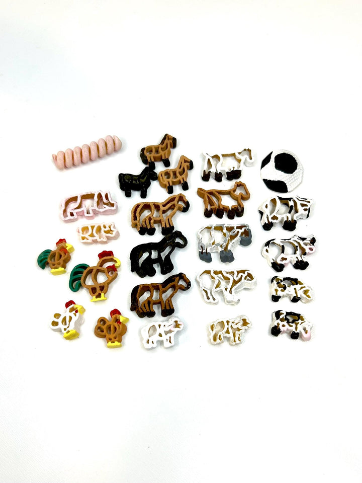 Farm Animals Sensory Filler | Barnyard Sensory Bin Mix | Hay Pasta Sensory Play | Painted Farm Animals | Fall Montessori Small World Play