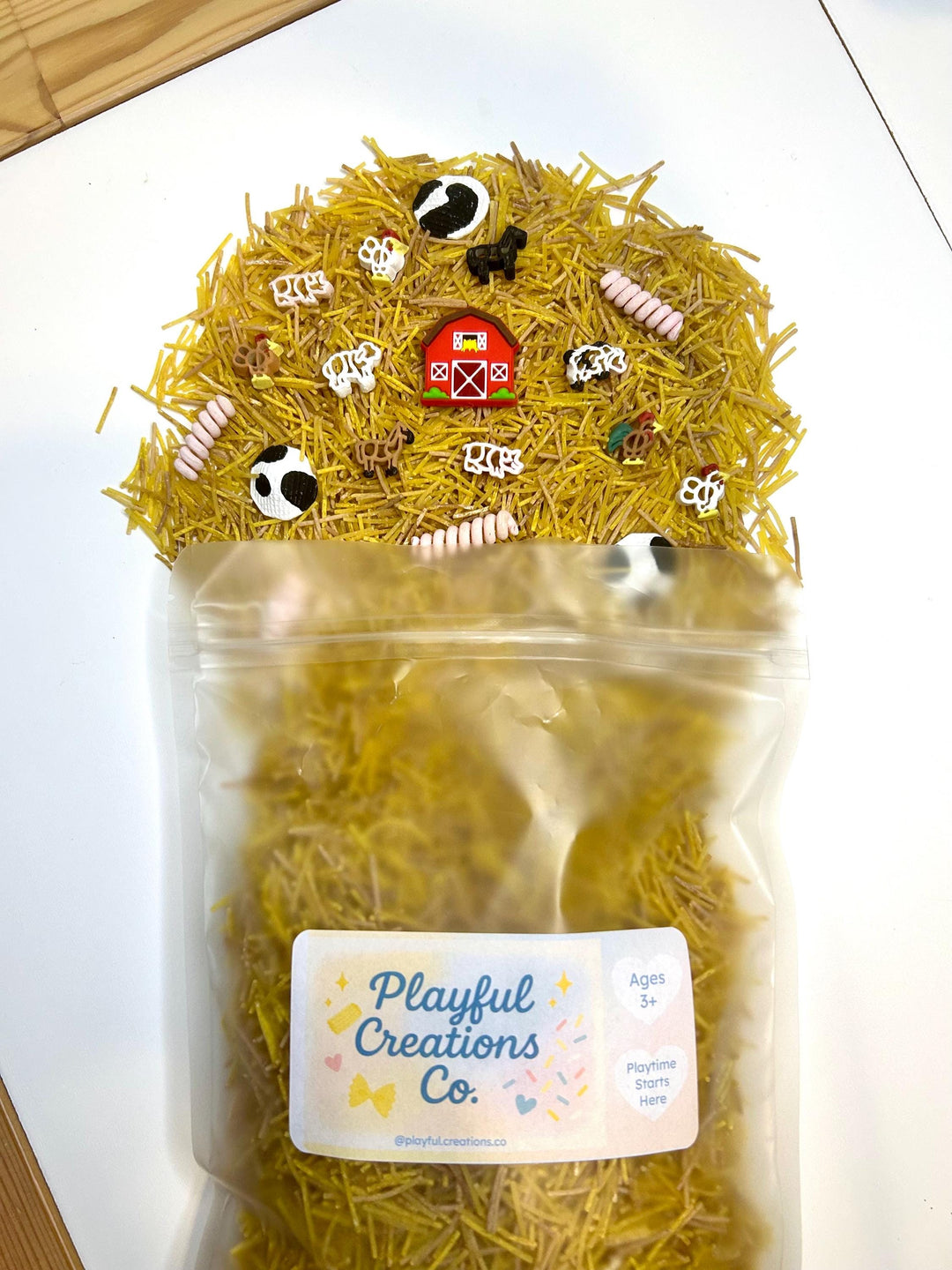 Barnyard Sensory Bin Mix | Farm Animals & Tractor Sensory Filler | Farmer Pretend Play | Mini Cow Goat Rooster Chicken Pig Sheep Lamb Horse