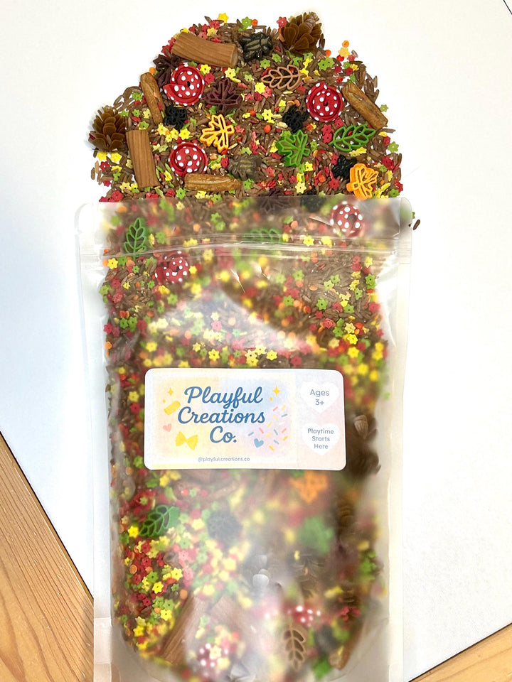 Falling Leaves Sensory Filler | Maple Leaf Play Mix | Fall Sensory Bin Filler | Autumn Tray | Montessori Sensory Setup | Hand-Painted Pasta