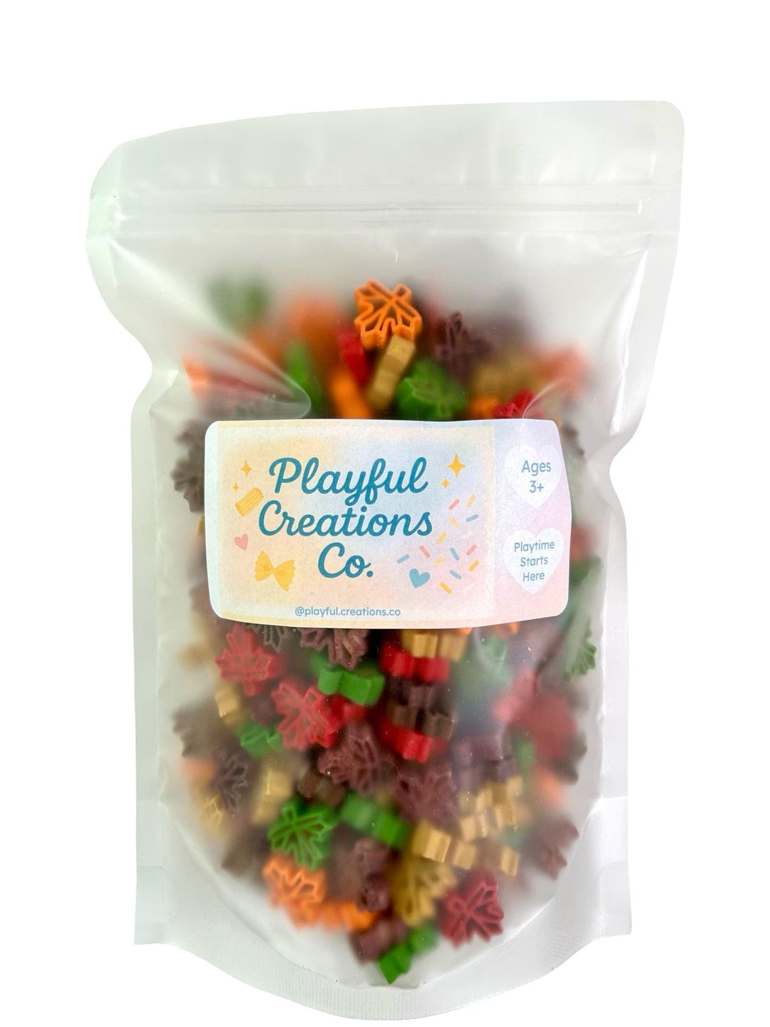 Falling Leaves Sensory Filler | Maple Leaf Play Mix | Fall Sensory Bin Filler | Autumn Tray | Montessori Sensory Setup | Hand-Painted Pasta