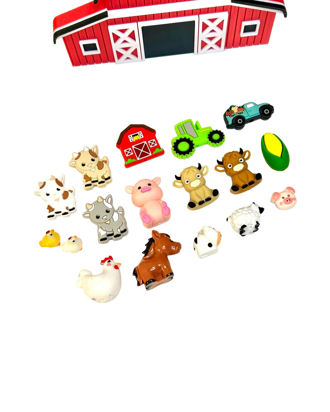 Barnyard Sensory Bin Mix | Farm Animals & Tractor Sensory Filler | Farmer Pretend Play | Mini Cow Goat Rooster Chicken Pig Sheep Lamb Horse