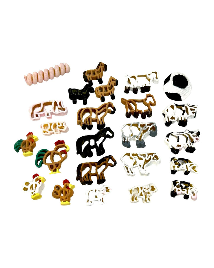 Farmyard Sensory Filler Mix | Pig-Themed Play Bin Filler | Hay & Brown Rice “Mud” | Pink Pig Tail Pasta | Piglet Farm Sensory Play for Kids