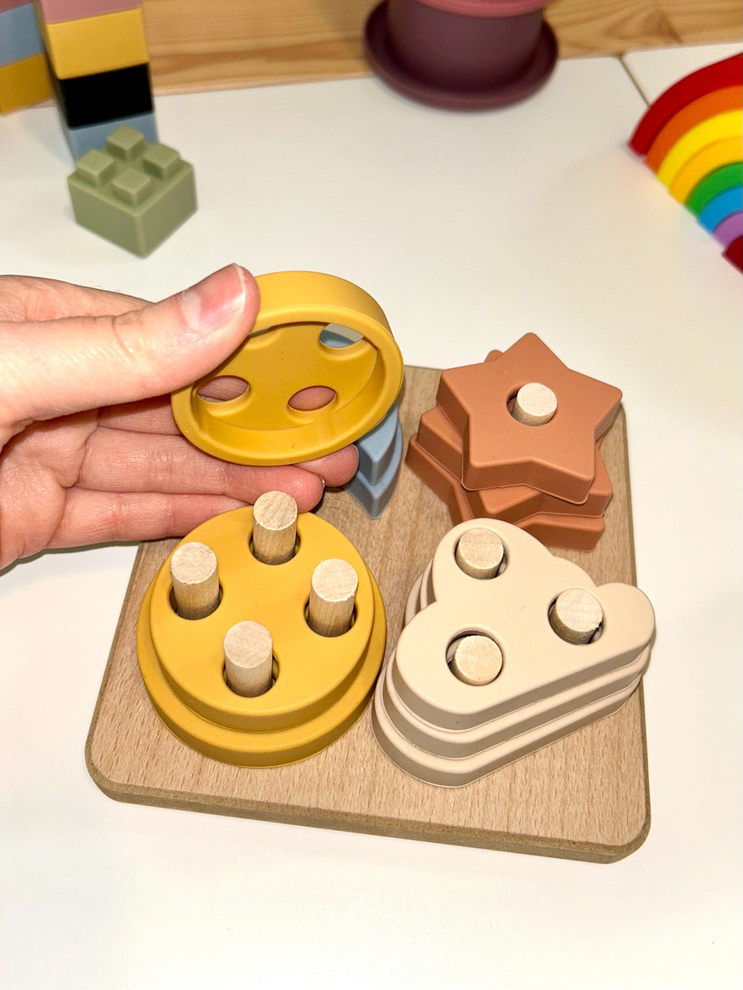 Montessori Silicone Stacking Cups | Baby Sensory & Bath Toy | BPA-Free Silicone Nesting Cups with Holes | Early Learning | Open-Ended Play