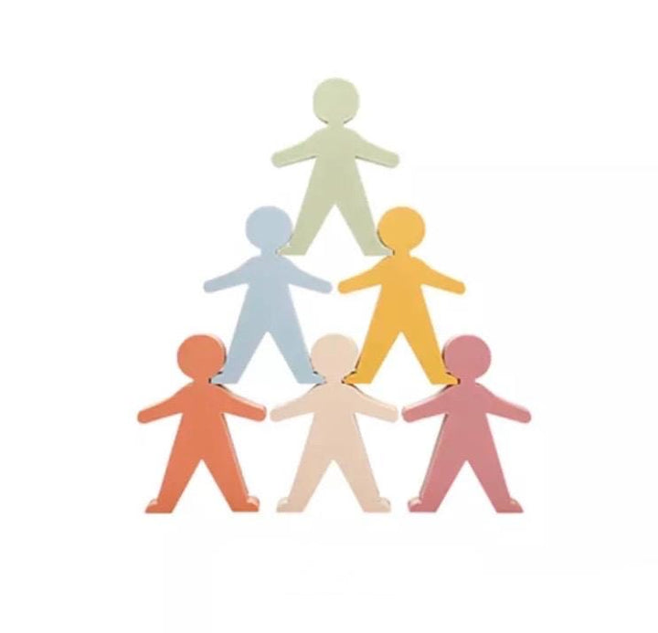 Silicone Stacking People Set of 6 | Soft Baby Toys | Montessori Sensory Fun | BPA-Free Teething Activity | Open-Ended Play for Toddlers