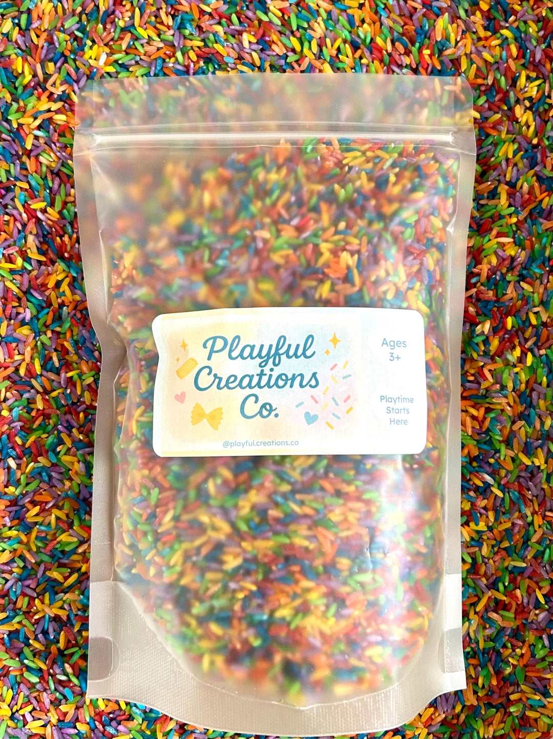 Rainbow Rice Sensory Bin Filler Mix | Colorful Dyed Rice for Montessori | Open-Ended Play – Bright Tuff Tray Filler | Calm Sensory Activity