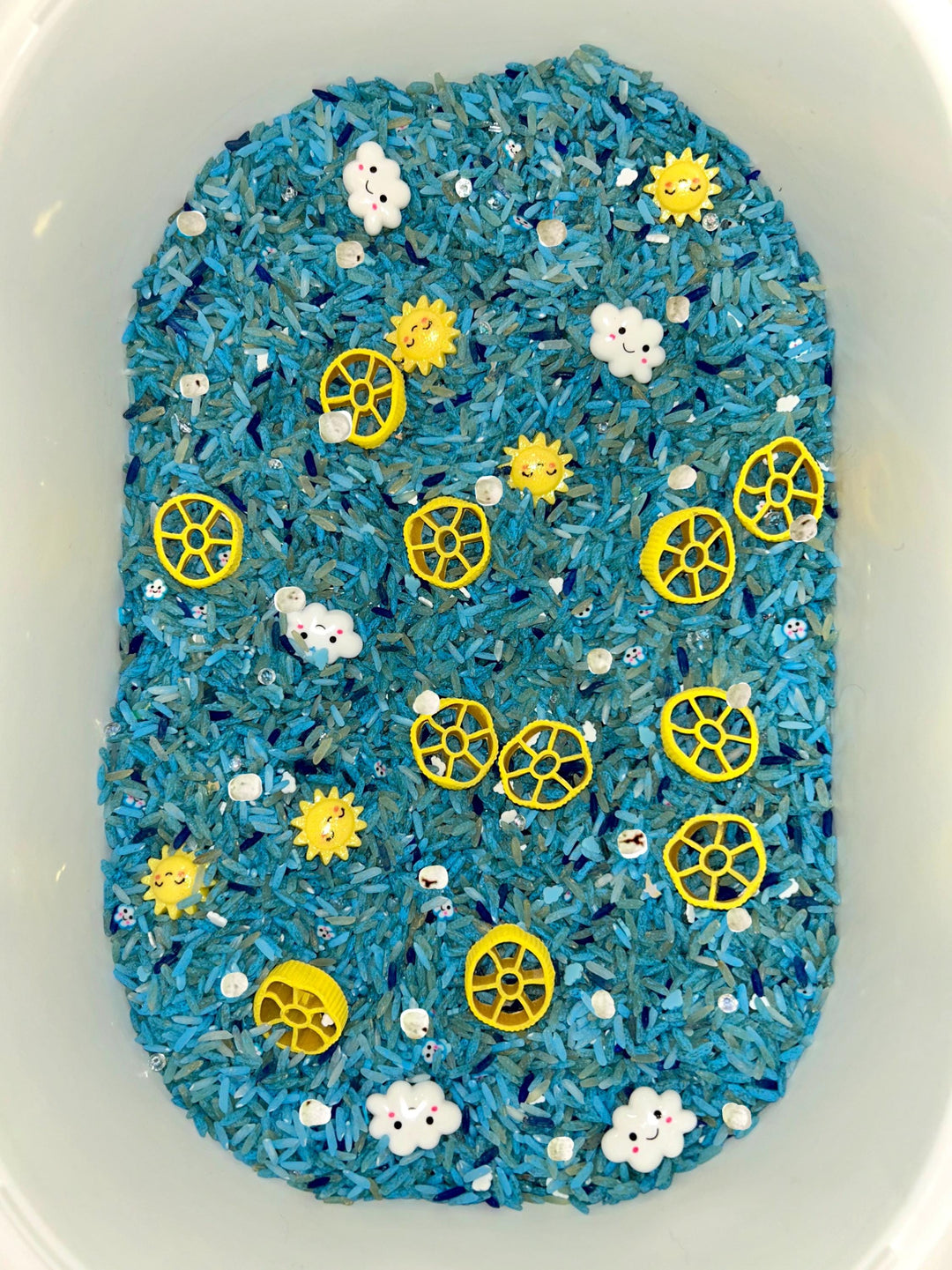 Sunny vs Stormy Weather Sensory Bin Mix | Lightning, Clouds, Rain and Sun Filler | Montessori Learning | Playtime Exploration for Preschool