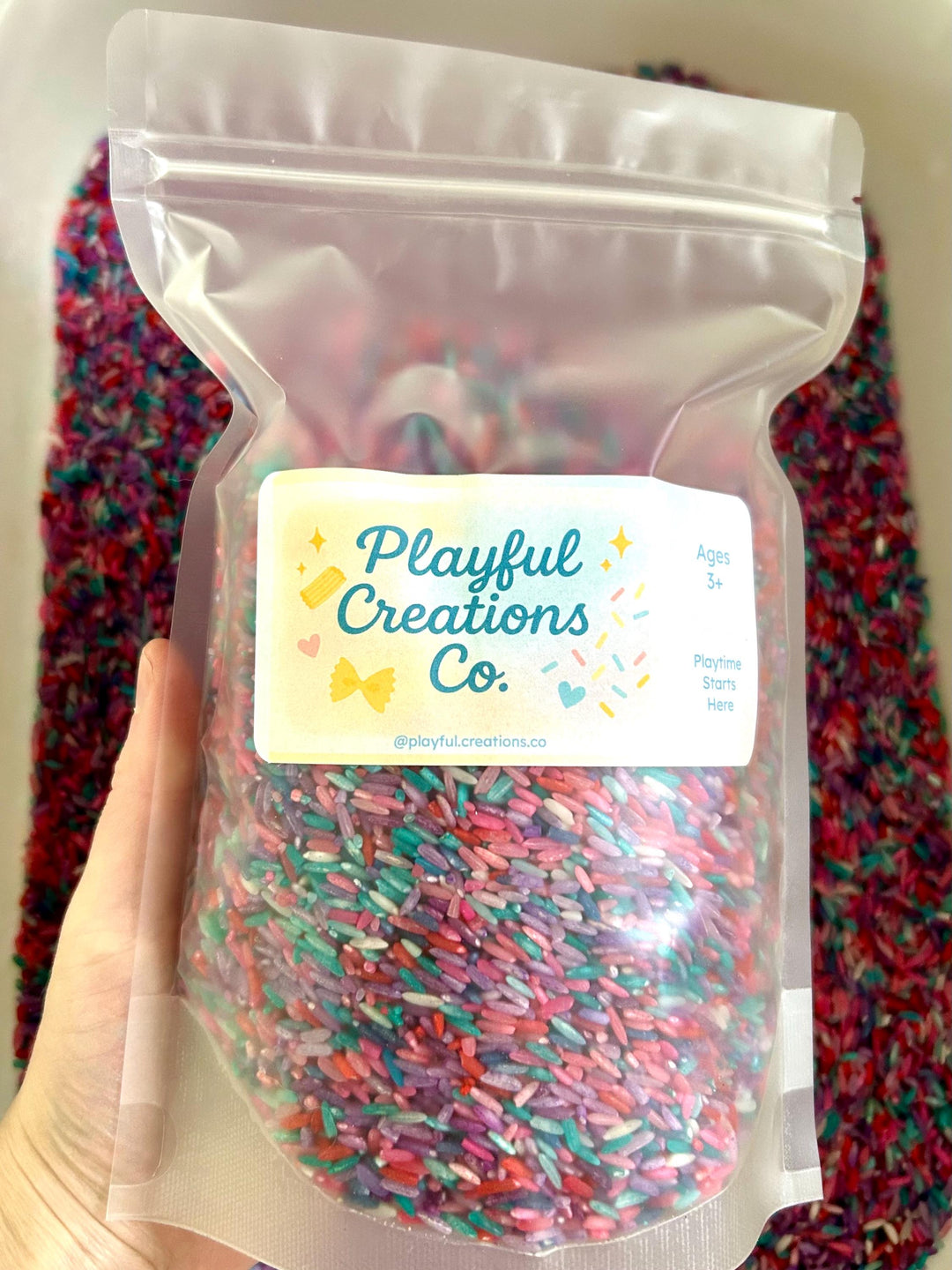 Unicorn Sensory Rice Mix – Pink, Purple and Blue Colorful Rice Sensory Bins | Magical Play Filler for Kids | Montessori | Preschool Activity