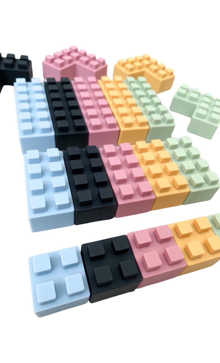20pcs Silicone Building Blocks | Soft Baby Blocks | Montessori Sensory Toy | BPA-Free Teether Bricks | Open-Ended Play for Toddlers