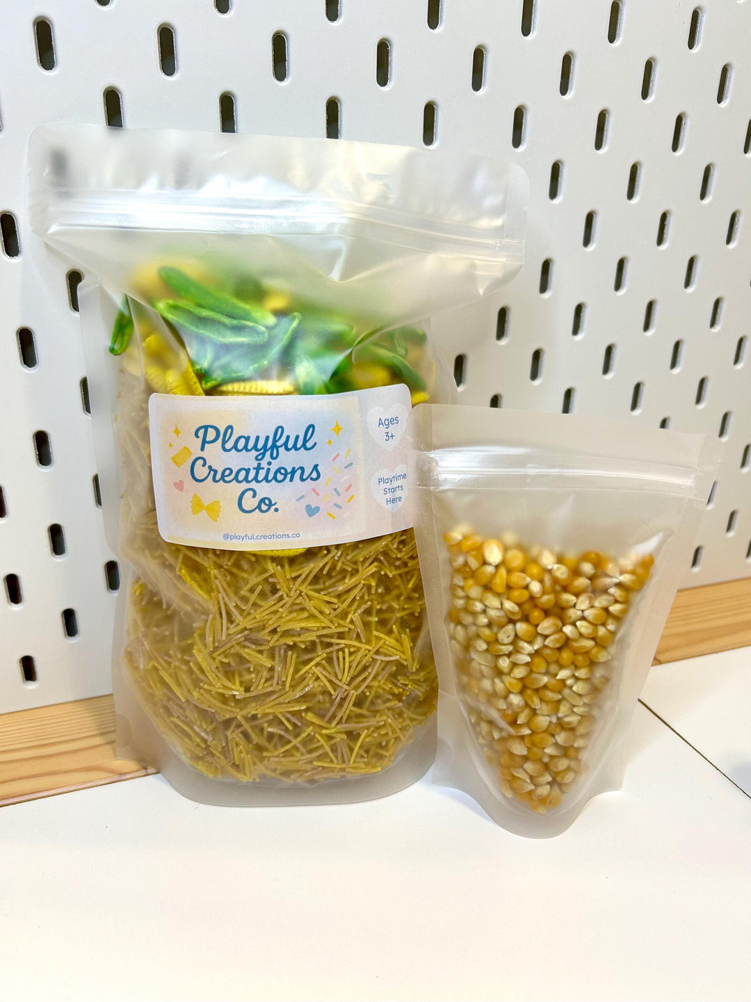 Tractor Sensory Filler Mix | Corn Maze Sensory Bin Filler | Hay Painted Pasta Sensory Play | Farm Loose Parts | Montessori Fall Themed Play