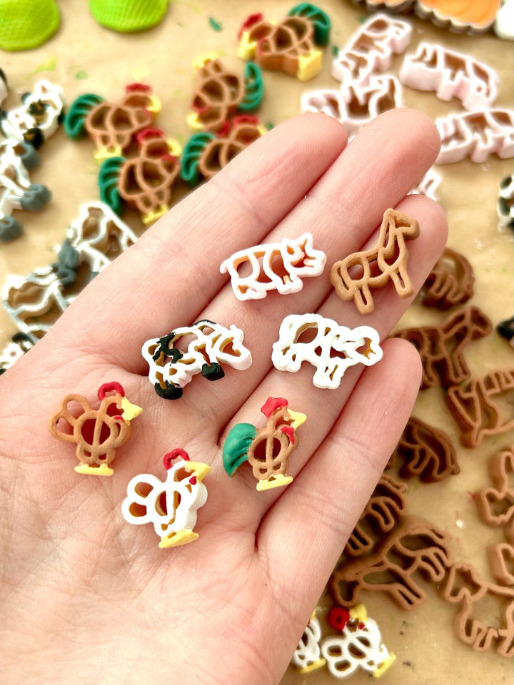 Barnyard Sensory Bin Mix | Farm Animals Sensory Filler | Hay Pasta Sensory Play | Painted Mini Cows Sheep | Fall Montessori Small World Play