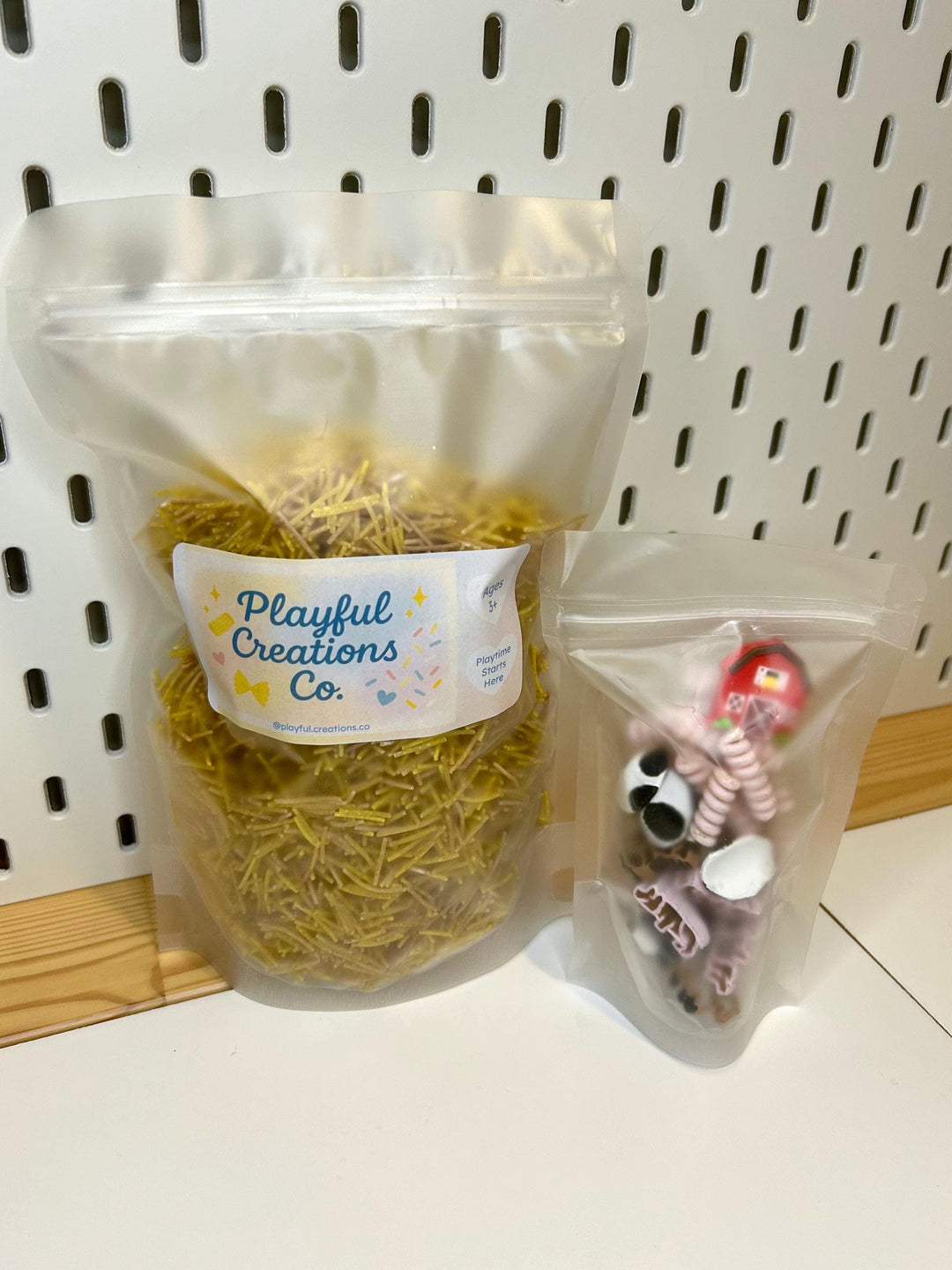 Barnyard Sensory Bin Mix | Farm Animals & Tractor Sensory Filler | Farmer Pretend Play | Mini Cow Goat Rooster Chicken Pig Sheep Lamb Horse