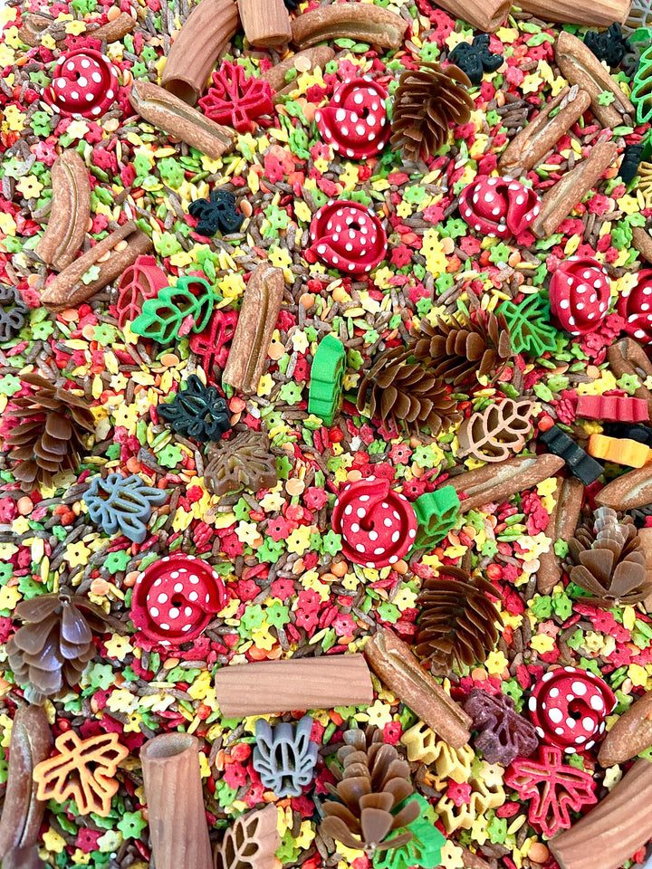 Woodland Critters Sensory Mix | Forest Animals Sensory Filler | Montessori Small World Play | Fox Squirrel Hare Pasta Mix | Nature Play Bin