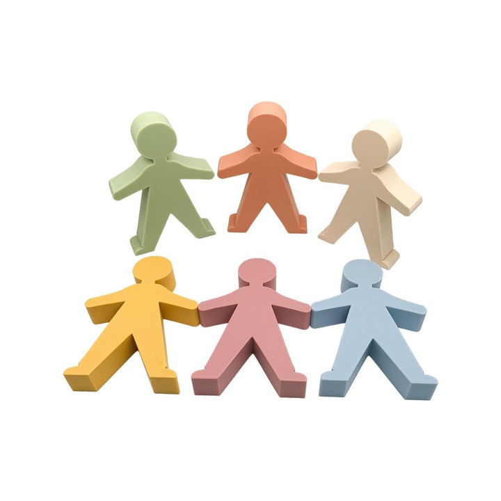 Silicone Stacking People Set of 6 | Soft Baby Toys | Montessori Sensory Fun | BPA-Free Teething Activity | Open-Ended Play for Toddlers