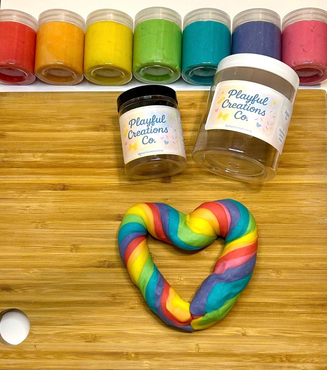 Colorful Handmade Playdough | Bright Rainbow Sensory Dough for Kids | Non-Toxic, Soft, Long-Lasting Play Dough | Custom Party Favors