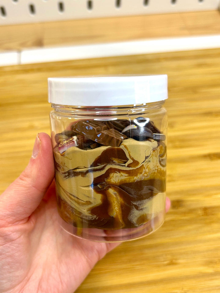 Chocolate Swirl Playdough Kit | Valentine Playdough | Chocolate Resin Charms | Sensory Play | 6oz Brown Swirl Playdough