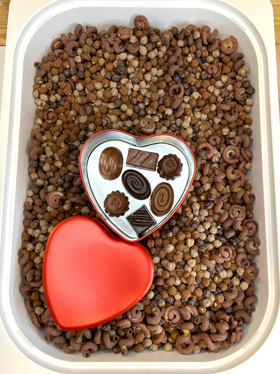 Chocolate Valentine Sensory Filler Mix | Chocolatey Sweet Treats Charms | Brown Tones Bin | Cocoa Inspired Loose Parts | Montessori Play