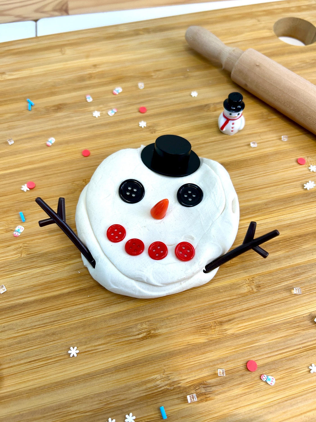 Build Your Own Snowman Playdough Jar | Fun Sensory Play Dough | Winter Sensory Play Kit | Snowman Playdough Kit | Montessori Sensory Jar