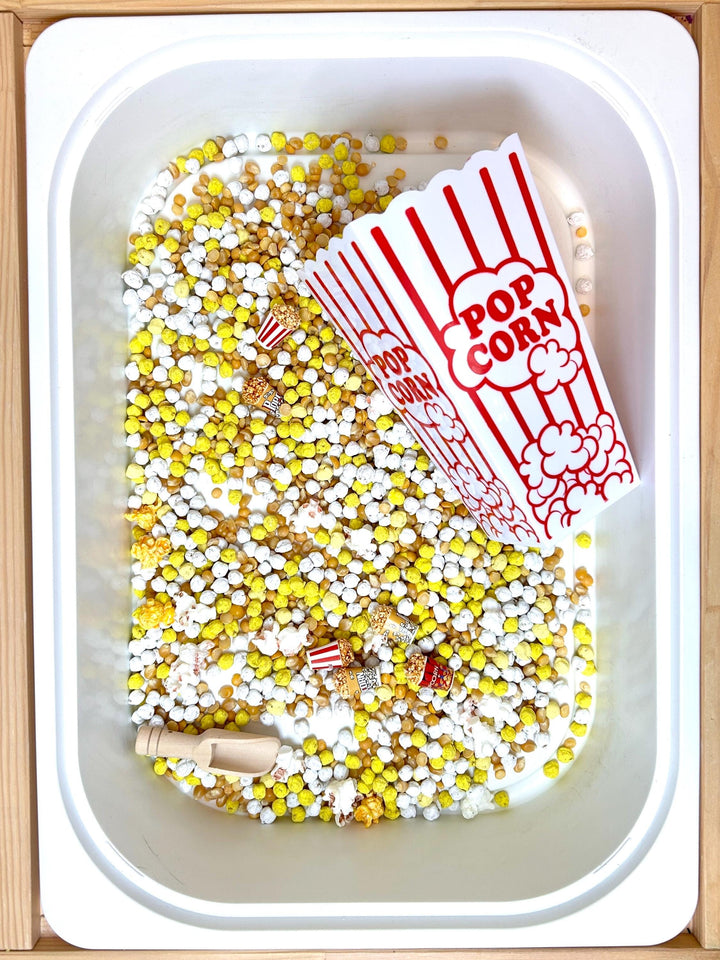 Popcorn Sensory Filler Mix | Movie Night Sensory Bin | Realistic Popcorn Loose Parts | Scooping & Pouring Play | Carnival Play | Circus Fun