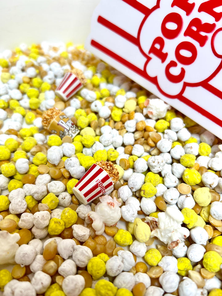 Popcorn Sensory Filler Mix | Movie Night Sensory Bin | Realistic Popcorn Loose Parts | Scooping & Pouring Play | Carnival Play | Circus Fun