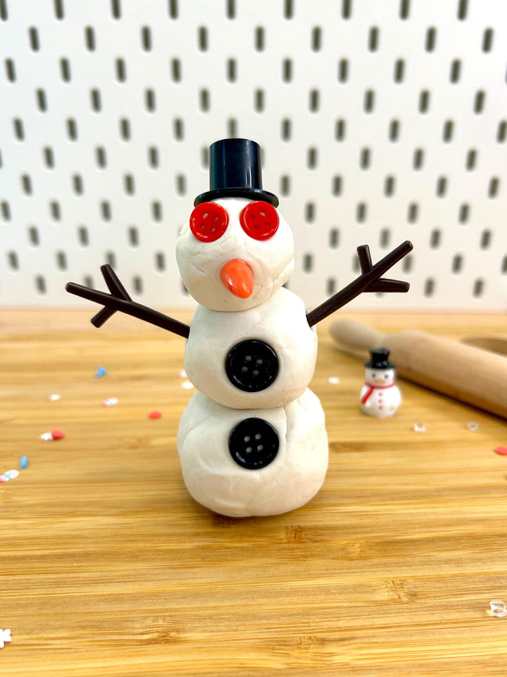 Build Your Own Snowman Playdough Jar | Fun Sensory Play Dough | Winter Sensory Play Kit | Snowman Playdough Kit | Montessori Sensory Jar