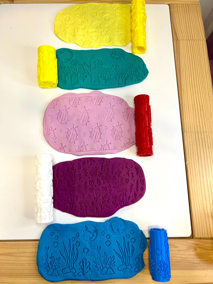 3D Printed Texture Roller | Playdough Tool | Eco-Friendly PLA | Dough, Clay, Kinetic Sand & Baking Accessory for Kids | Sensoey Play Toy