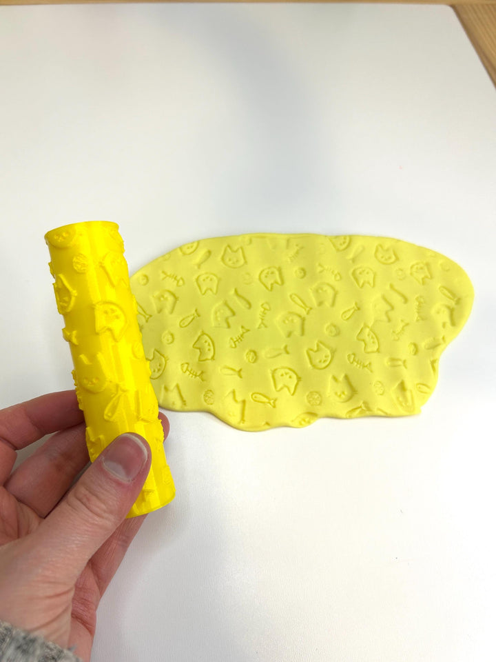 3D Printed Texture Roller | Playdough Tool | Eco-Friendly PLA | Dough, Clay, Kinetic Sand & Baking Accessory for Kids | Sensoey Play Toy