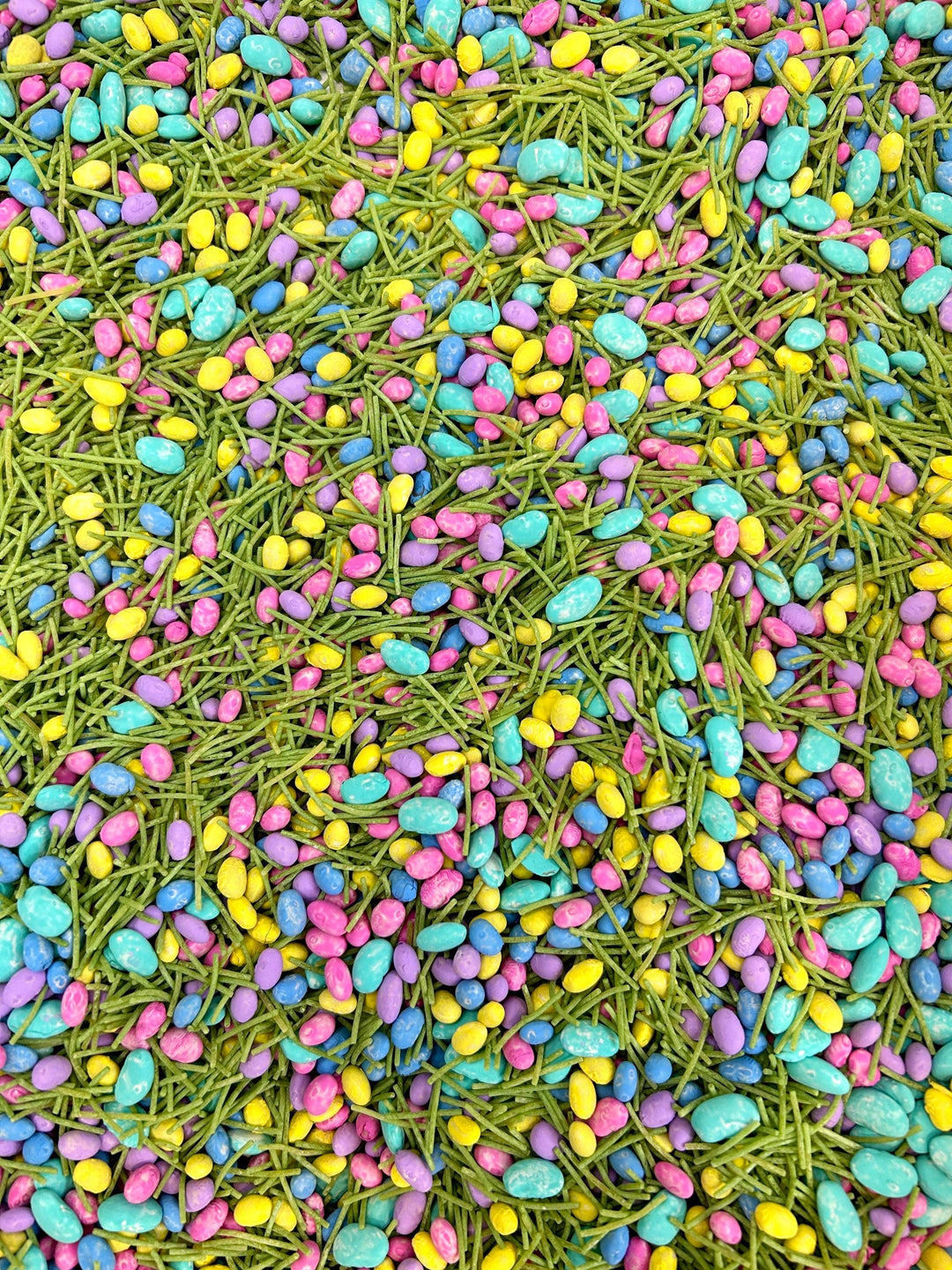Easter Egg Hunt Sensory Filler | Colorful Filler Mix | Spring Sensory Bin | Green Grass | Purple, Yellow, Pink, Blue | Kids Montessori Play