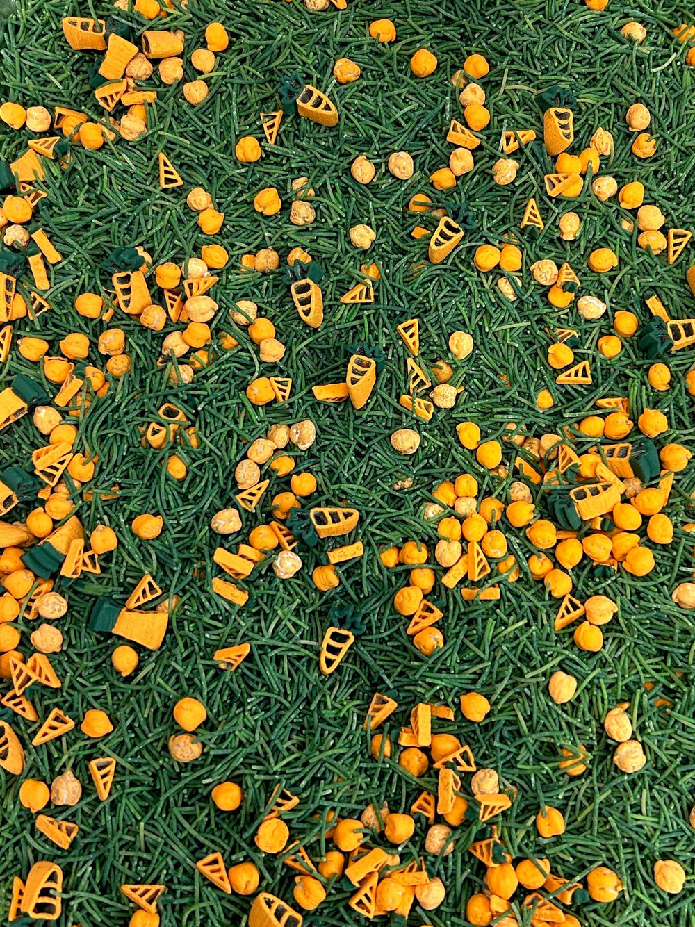 Easter Carrot Patch Sensory Bin Filler Mix | Handpainted Carrot Pasta & Green Grass Pasta | Spring Sensory Play | Montessori Sensory Table