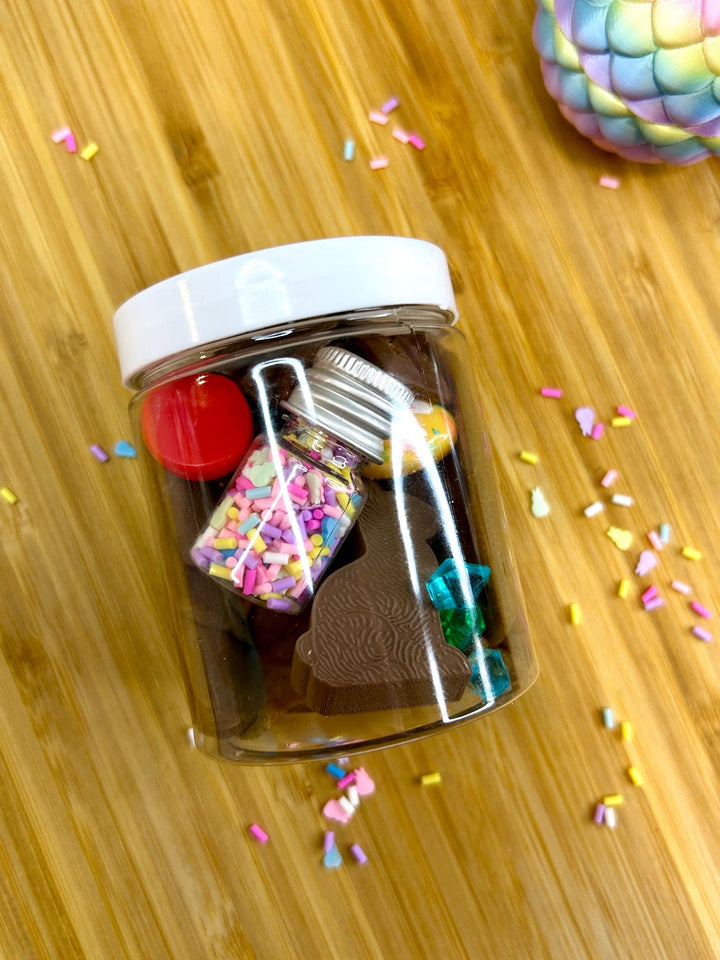 Chocolate Easter Surprise Playdough Jar with Fun Charms | Spring Sensory Play Dough | Easter Basket Gift for Kids | Invitation to Play