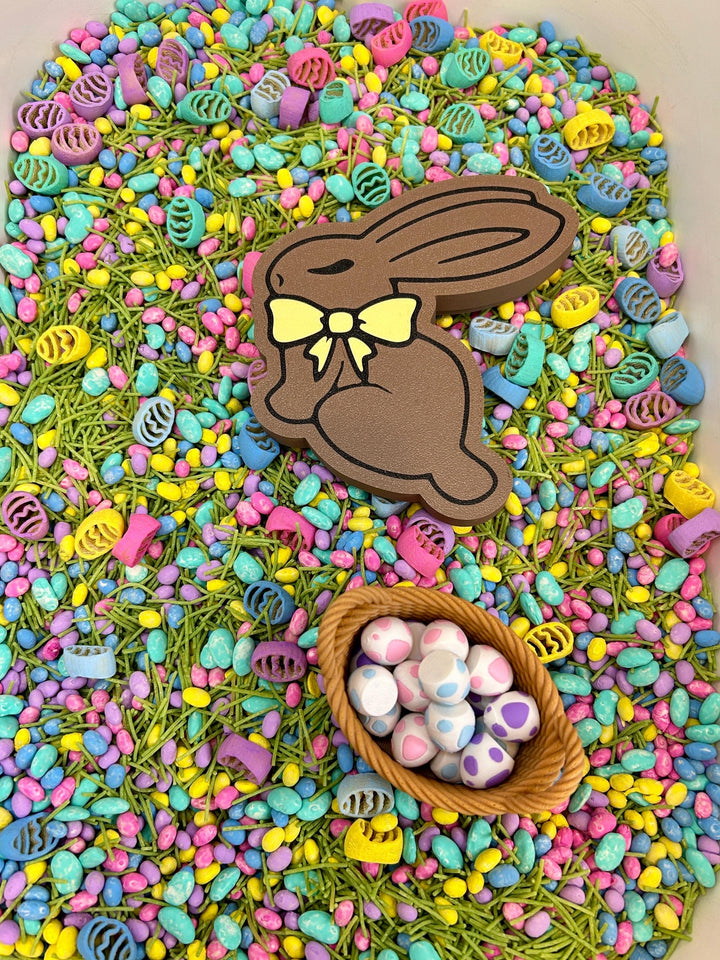 Small Easter Basket with 3D Printed Easter Eggs | Picnic Basket Scooper | Trinket Container | World Play | Easter Basket Gift | Mini Pouring