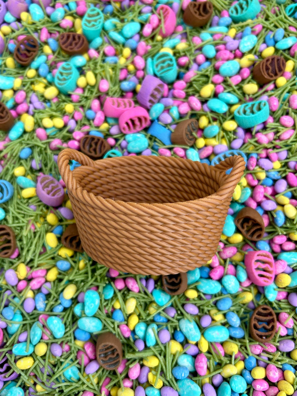 Chocolate Easter Egg Hunt Sensory Bin Filler Mix | Chocolatey Shaped Fun | Spring Grass Base | Children Sensory Tray | Easter Basket Gift