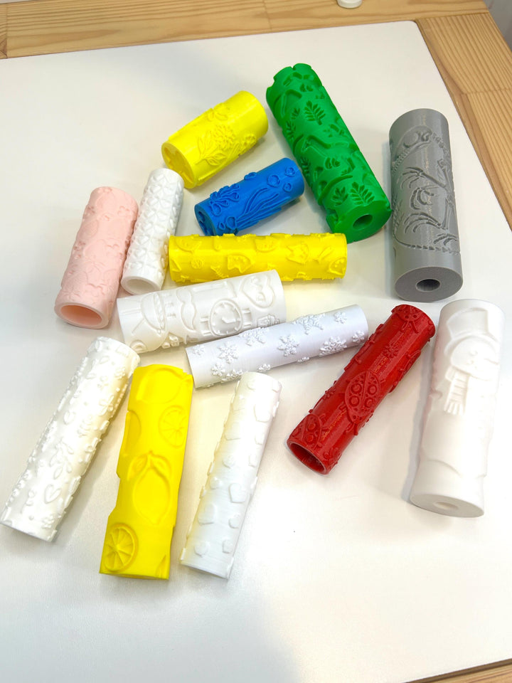 3D Printed Texture Roller | Playdough Tool | Eco-Friendly PLA | Dough, Clay, Kinetic Sand & Baking Accessory for Kids | Sensoey Play Toy