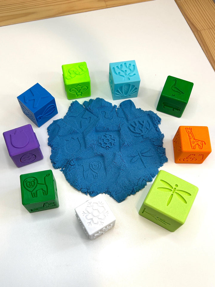 3D Printed Texture Stamper Cube | Playdough Tool | Eco-Friendly PLA | Dough, Clay, Kinetic Sand & Baking Accessory for Kids | Sensory Play