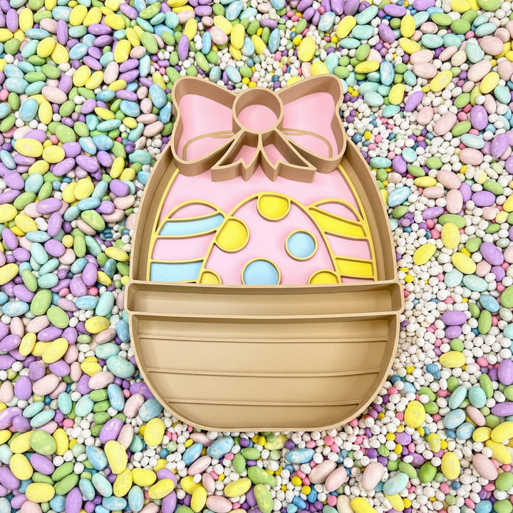 Easter Basket Sensory Tray | 3D Printed Easter Trinket Tray | Pastel Sensory Bin Tool