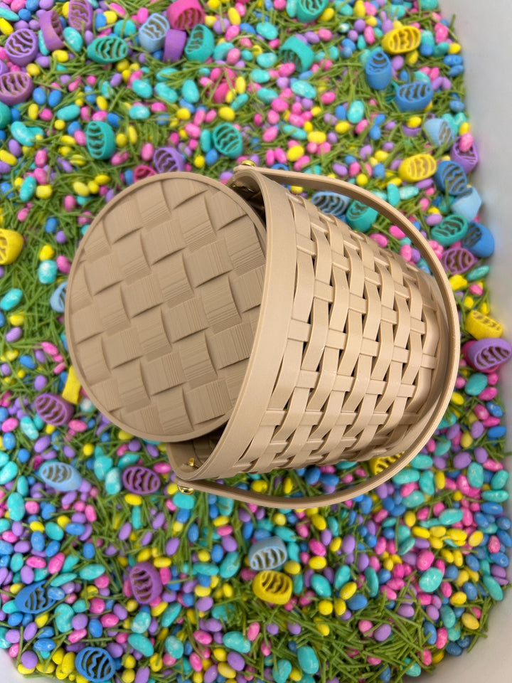 3D Printed Woven Basket with Lid | Cute Easter Basket | Reusable Picnic Basket | Pretend Play | Sensory Bin Container | Kids Montessori Toy