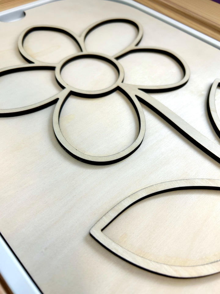 Large Fillable Flower TROFAST Lid | Wooden Flisat Sensory Table Insert | Spring Tray | Gardening Play | Unfinished Montessori Activity