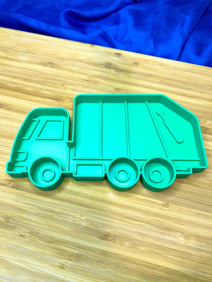 Garbage Truck Sensory Tray | 3D Printed Green Recycling Trinket Tray | Earth Day Sensory Bin Tool | Montessori Play | Flisat Table Accessory