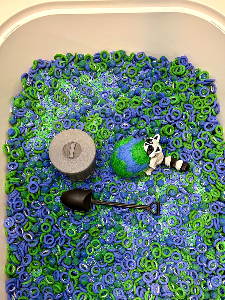 Garbage Truck Sensory Tray | 3D Printed Green Recycling Trinket Tray | Earth Day Sensory Bin Tool | Montessori Play | Flisat Table Accessory