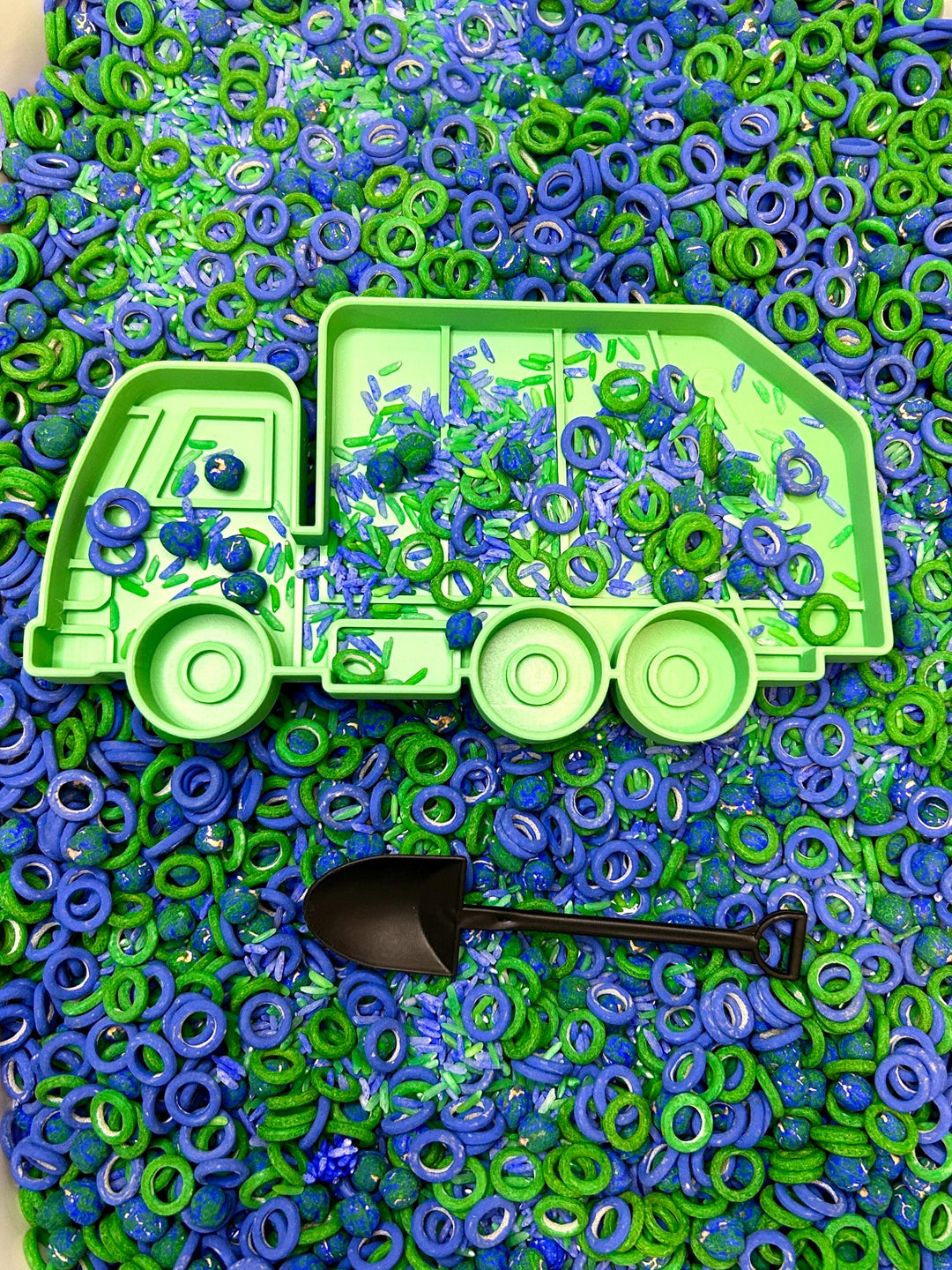 Recycle, Trash & Compost Sorting Trinket Trays | Garbage Truck Sensory Tray | Earth Day Sensory Bin Tool | Educational Montessori Play