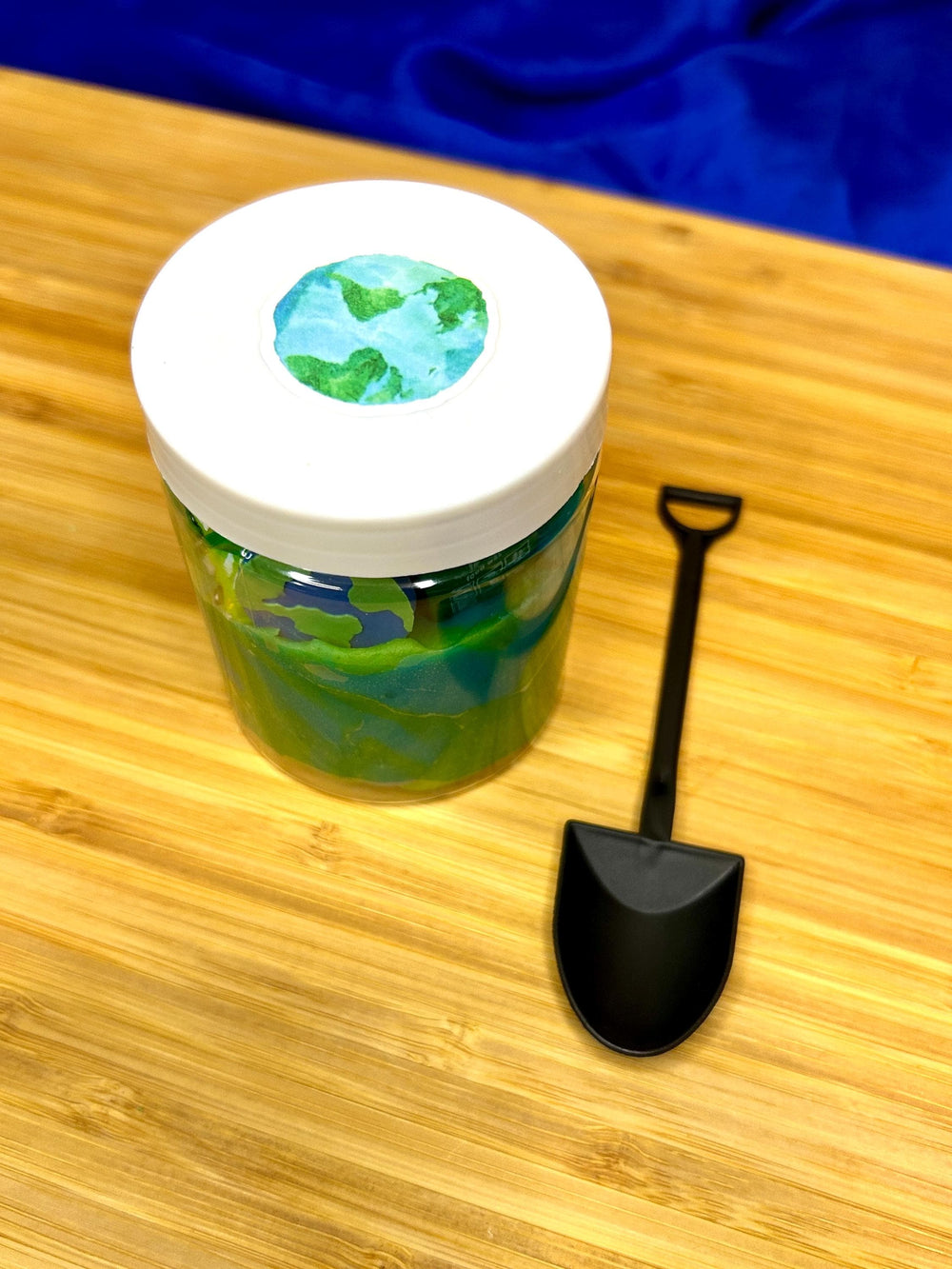 Earth Day Playdough Kit with Charms | Recycling Sensory Play | Spring Montessori Learning | Miniature Trash | 160g Blue Green Homemade Dough