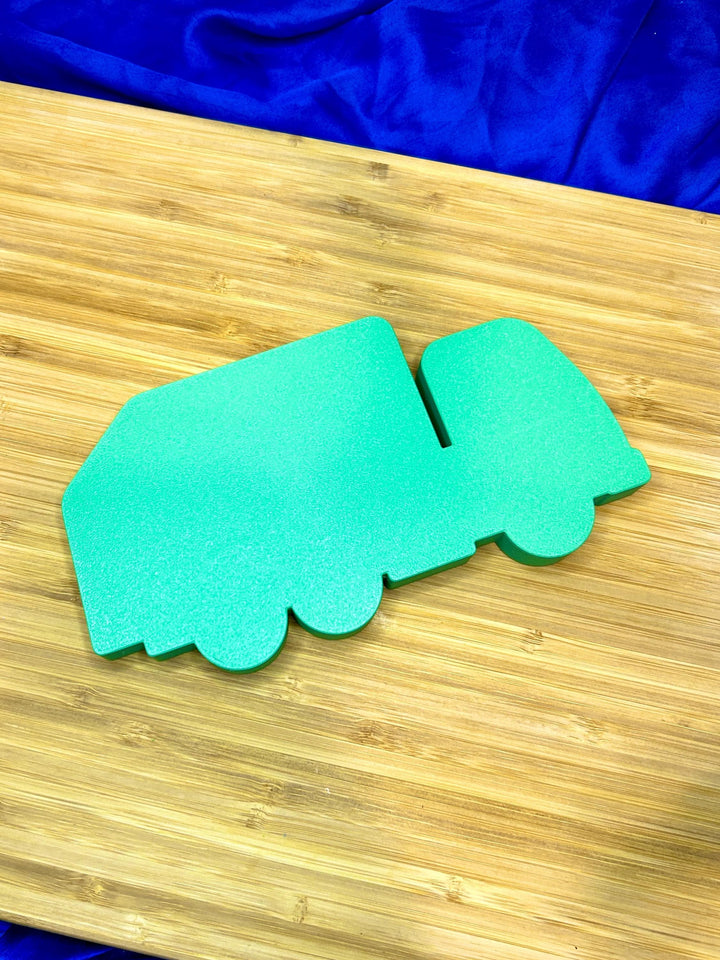 Garbage Truck Sensory Tray | 3D Printed Green Recycling Trinket Tray | Earth Day Sensory Bin Tool | Montessori Play | Flisat Table Accessory