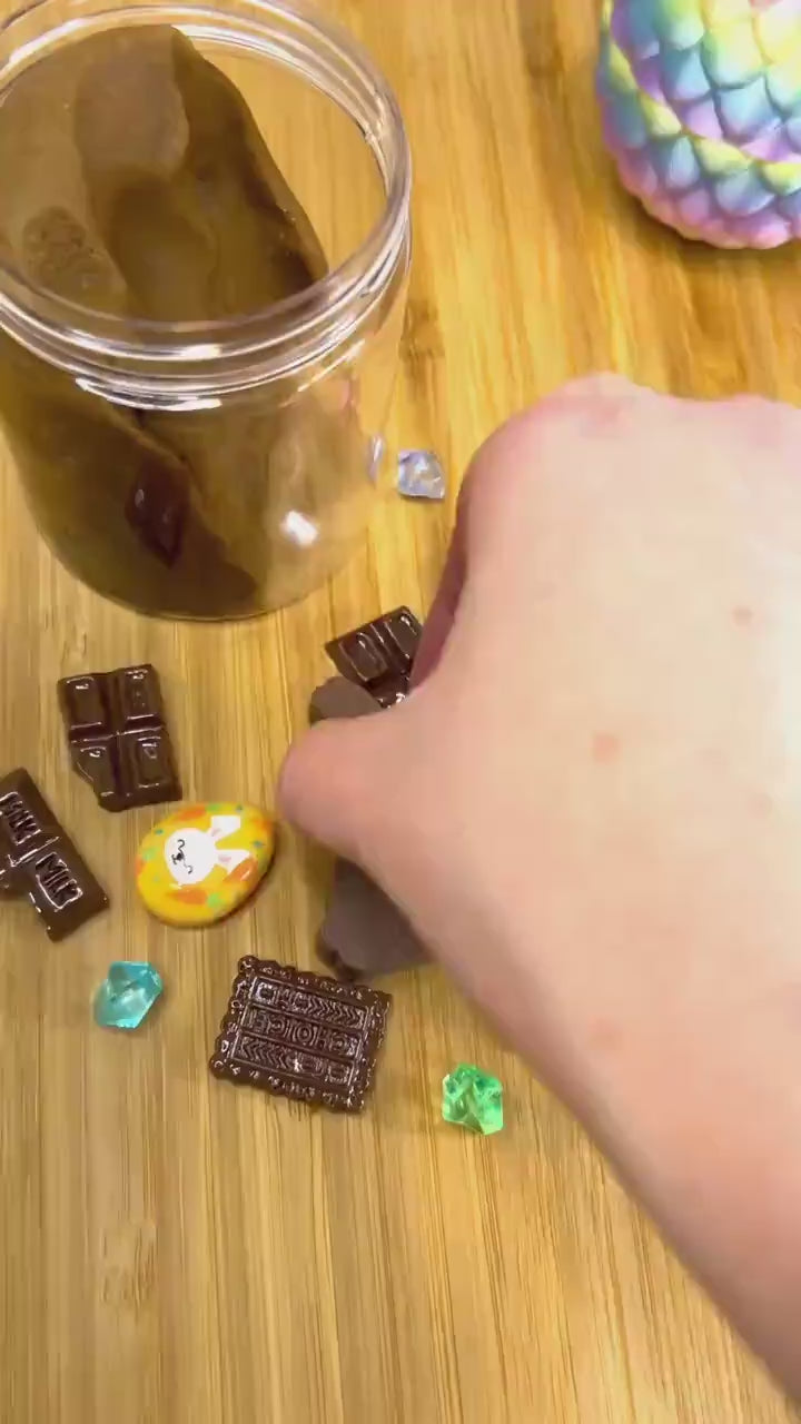 Chocolate Easter Surprise Playdough Jar with Fun Charms | Spring Sensory Play Dough | Easter Basket Gift for Kids | Invitation to Play