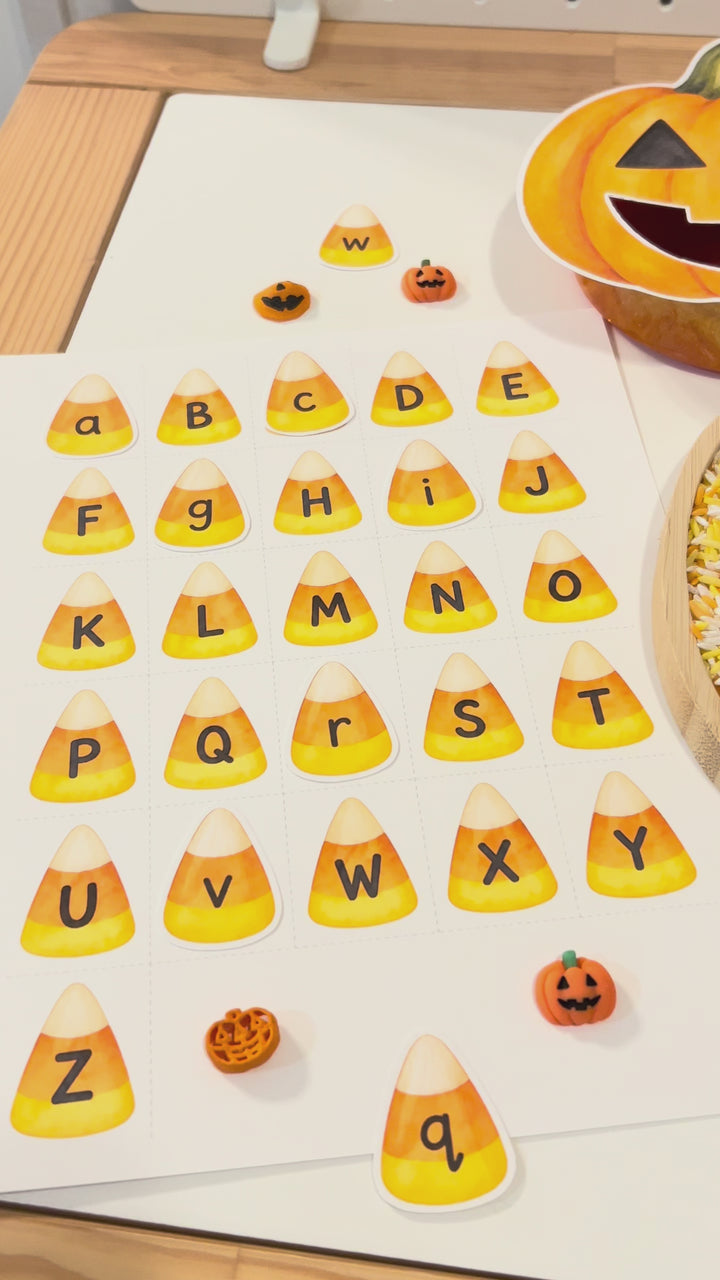 Feeding Pumpkin Alphabet &amp; Number Match | Halloween Printable Learning Activities